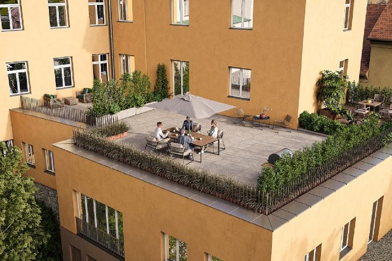 Moderní bydlení s privátní zahradou pro vás stavíme v centru Jihlavy na ulici Divadelní. - foto 1 z 6